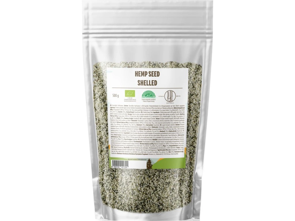 BrainMax Pure kendermag, hámozott BIO 500g