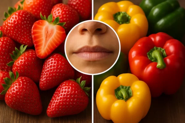 Eper és kaliforniai paprika: természetes segítség a fakó vagy sápadt ajkak élénkítésére