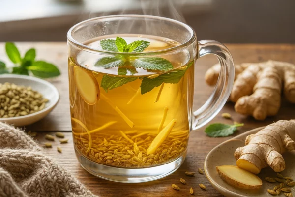 A gyömbér és édeskömény tea csodálatos hatása a puffadás ellen