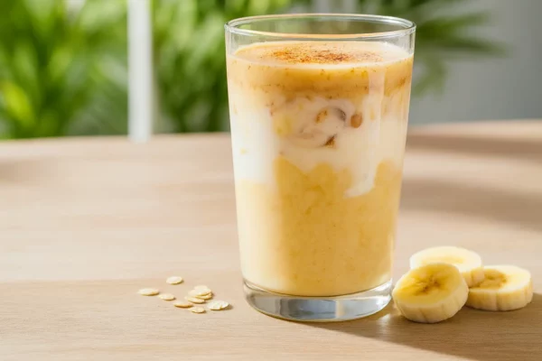 Zabpehely-Banán prebiotikus reggeli ital: Hosszantartó energia és bélrendszeri támogatás